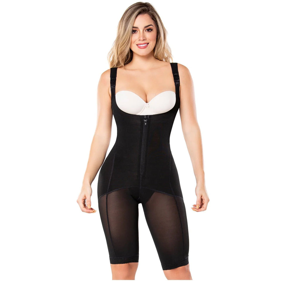 Diane & Geordi 2397 | Women's Butt Lifter Tummy Control Full Body Shaper | Knee Length Powernet - Colombian Shapewear