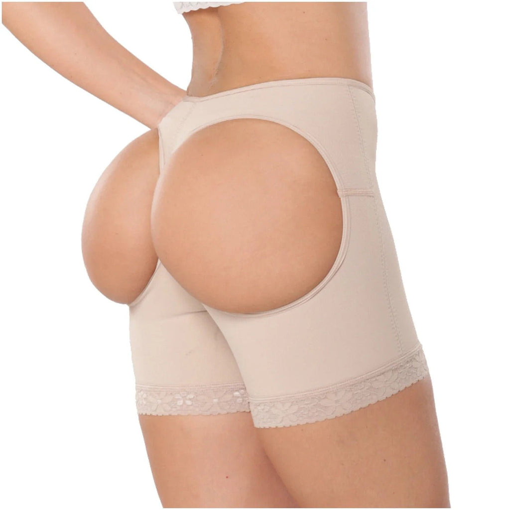 Diane & Geordi 2398 | Seamless Butt Lifting Tummy Control Shaper Shorts | Mid Thigh Extra Firm Faja - Colombian Shapewear | Siluets