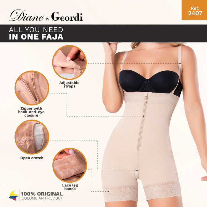 Diane & Geordi 002407 | Colombian Strapless High Compression Bodysuit | Tummy Control & Postpartum Faja - Colombian Shapewear | Siluets