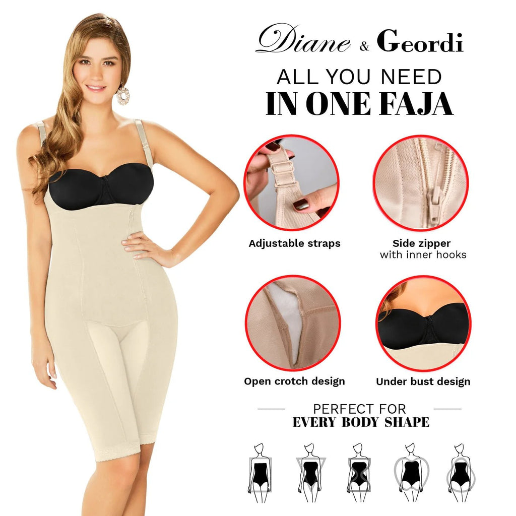 Diane & Geordi 2393 | Firm Tummy Control Full Body Shaper | Post Surgery BBL Postpartum Faja - Colombian Shapewear | Siluets