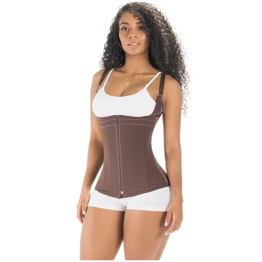 Sonryse 024ZF Colombian Shapewear Vest – High Compression Open Bust Tummy Control Girdle with Adjustable Straps | Daily Use Powernet Shaper