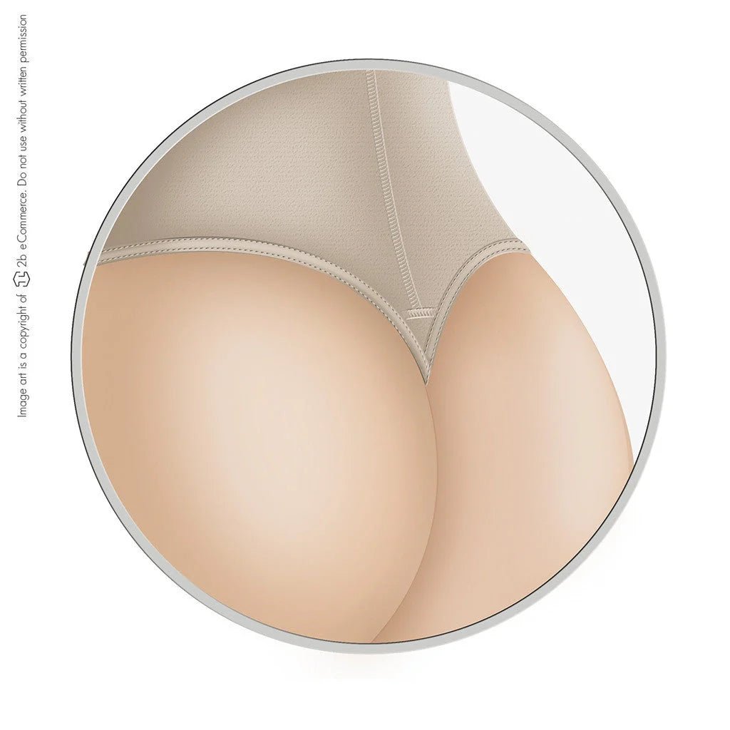 Diane & Geordi 002376 | Strapless Thong Body Shaper with Latex Tummy Control | High Compression Faja - Colombian Shapewear | Siluets