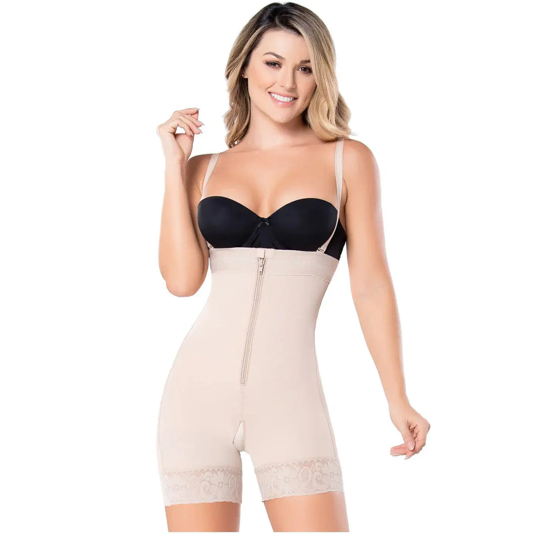 Diane & Geordi 002407 | Faja Colombiana Strapless Bodysuit – High Compression Shapewear for Tummy Control & Postpartum Recovery Siluets