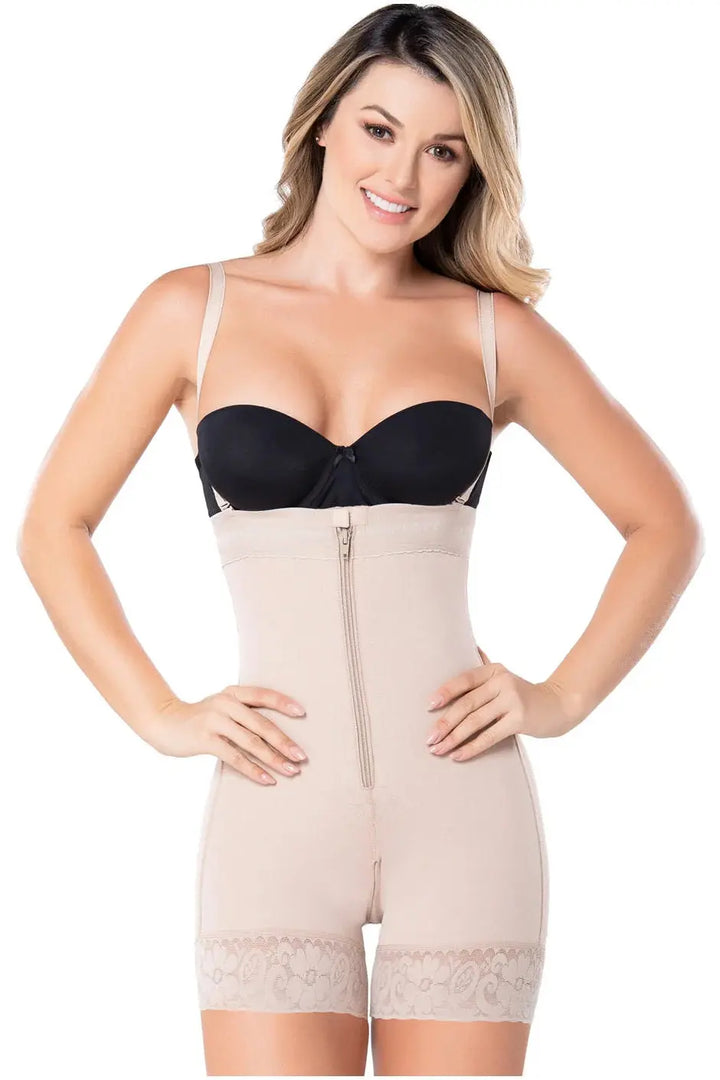 Diane & Geordi 002407 | Women's Strapless Bodysuit Tummy Control Shapewear | Colombian Pospartum Girdle | Powernet Siluets