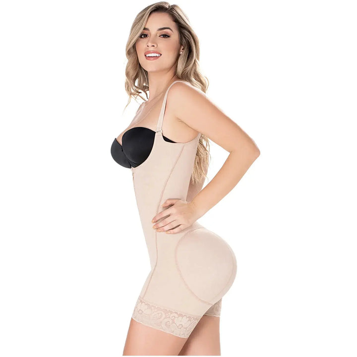 Diane & Geordi 2396 | Open Bust Mid Thigh Postpartum Compression Shapewear | Girdle after Pregnancy & Butt Lifting Body Shaper for Daily Use | Powernet Siluets