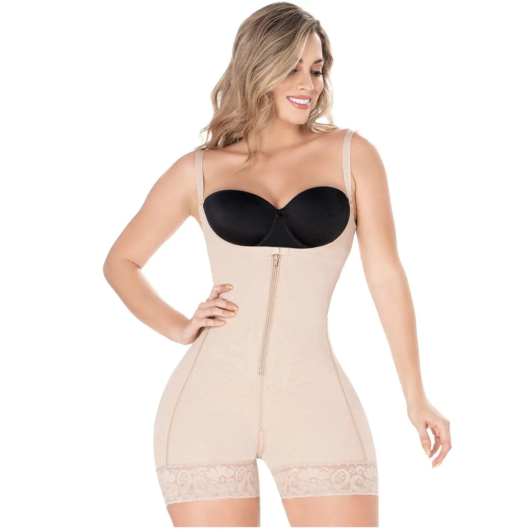 Diane & Geordi 2396 | Open Bust Mid Thigh Postpartum Compression Shapewear | Girdle after Pregnancy & Butt Lifting Body Shaper for Daily Use | Powernet Siluets