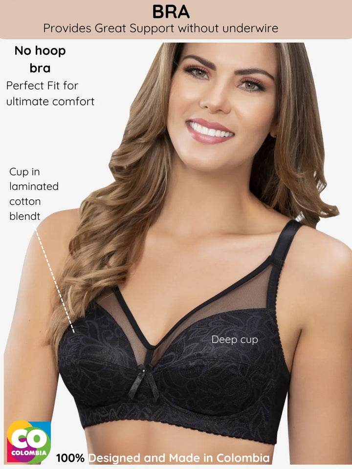 Elegant Lace Bra with Back Buckle Siluets