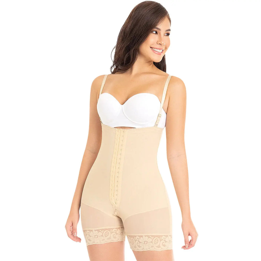 Fajas MYD 0066 Strapless Mid Thigh Body Shaper for Women / Powernet Siluets