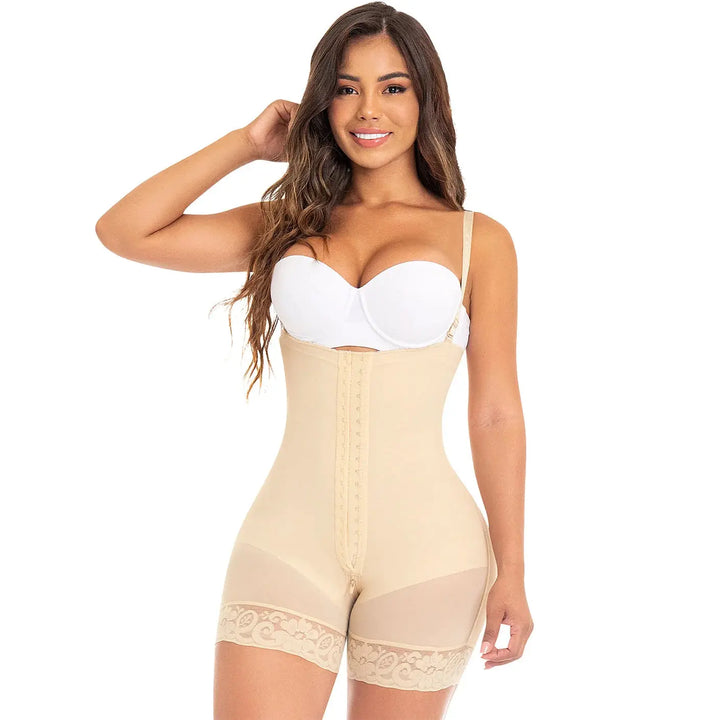 Fajas MYD 0066 Strapless Mid Thigh Body Shaper for Women / Powernet Siluets