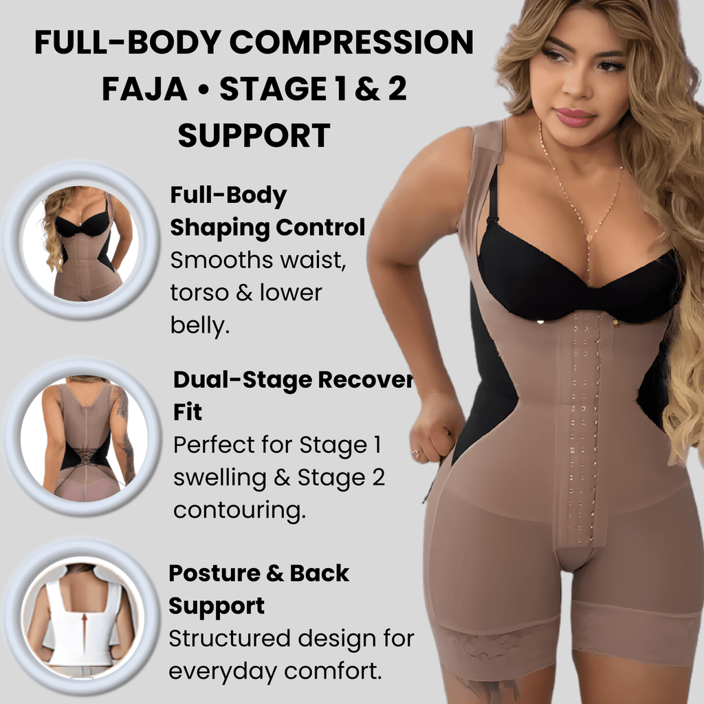 Siluet R5 Full - Body Faja | Adjustable Compression | Stage 1 & 2 Support - Colombian Shapewear | Siluets