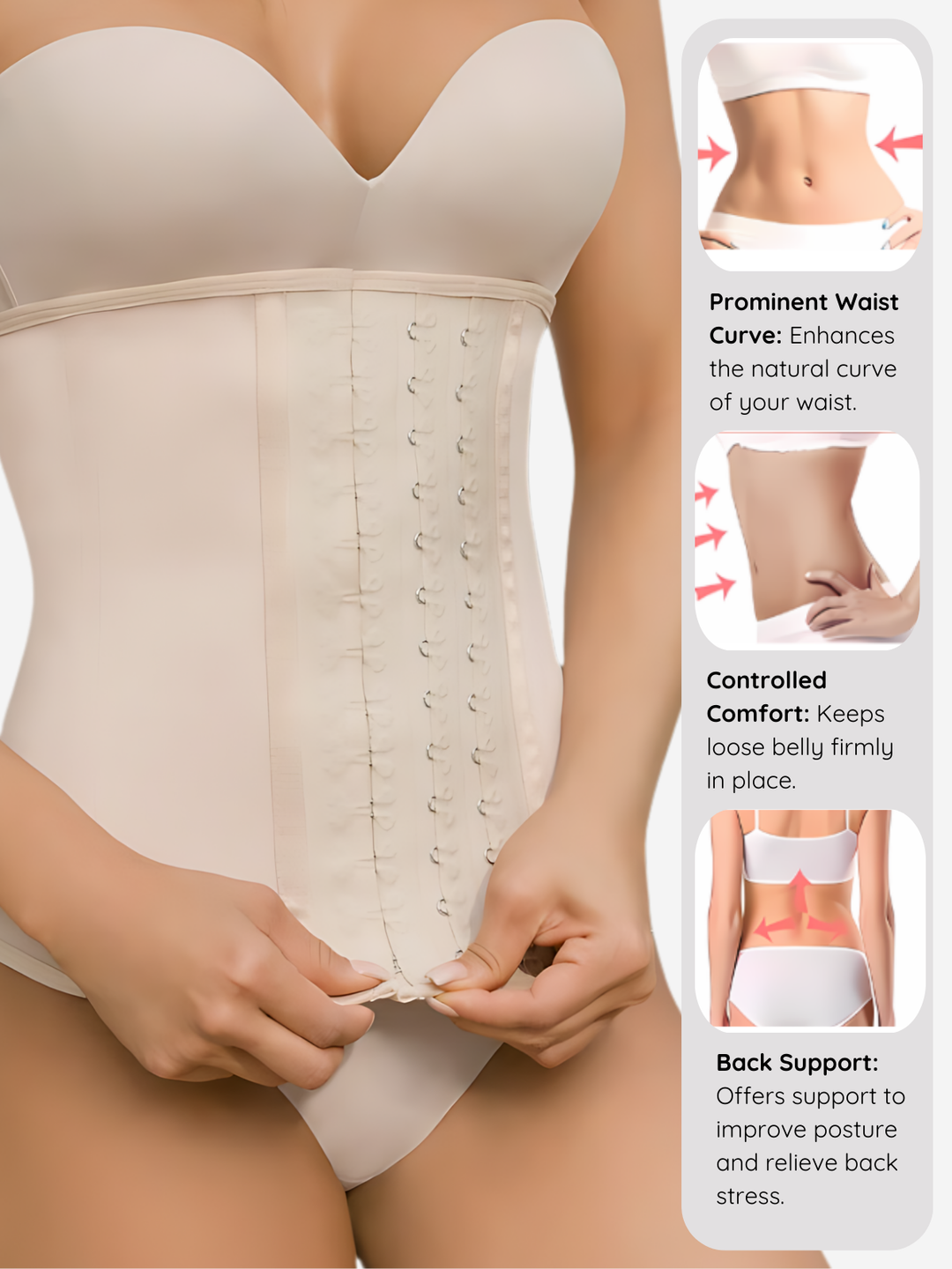 High Compression Waist Cincher with Double Lining and 100 Natural Latex