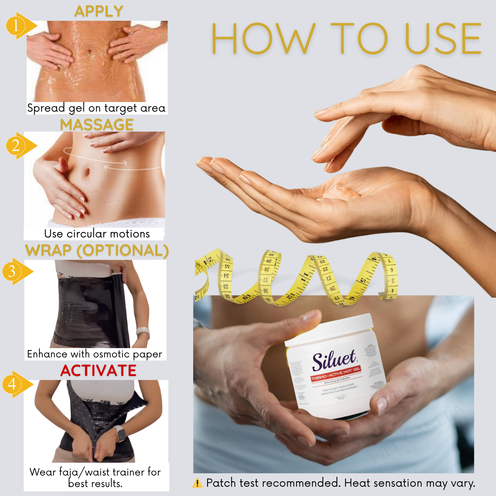 Siluet Thermo-Active Hot Gel – Firming & Anti-Cellulite Spa Gel (16 oz)