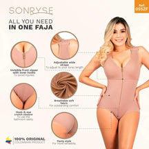 SONRYSE 055ZF | Panty Bodysuit Shapewear with Built - in Bra | Postpartum and Daily Use | Powernet - Colombian Shapewear | Siluets