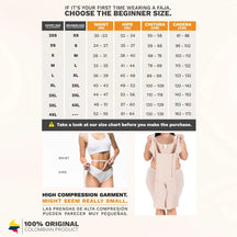Diane & Geordi 2397 | Women's Butt Lifter Tummy Control Full Body Shaper | Knee Length Powernet - Colombian Shapewear | Siluets