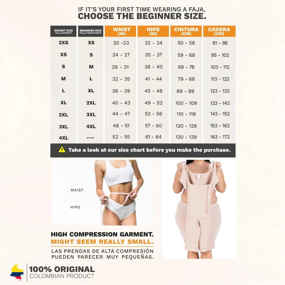Diane & Geordi 2397 | Women's Butt Lifter Tummy Control Full Body Shaper | Knee Length Powernet - Colombian Shapewear