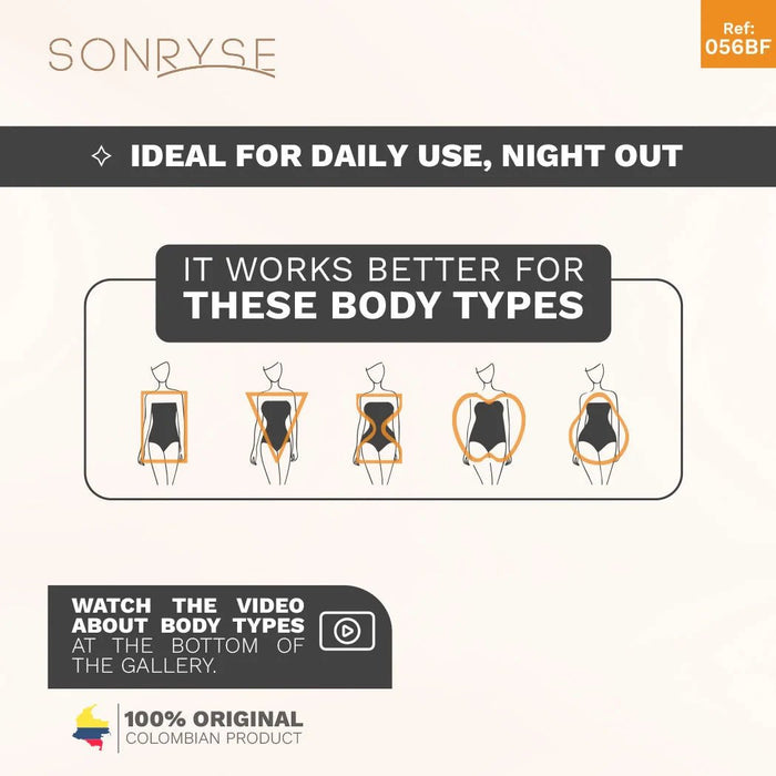 SONRYSE 056BF | Panty Bodysuit Shapewear with Built - in Bra | Postpartum and Daily Use | Powernet - Colombian Shapewear | Siluets
