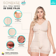 Fajas Sonryse TR086BF – Colombian Faja | Built - In Bra & Triconet - Colombian Shapewear | Siluets