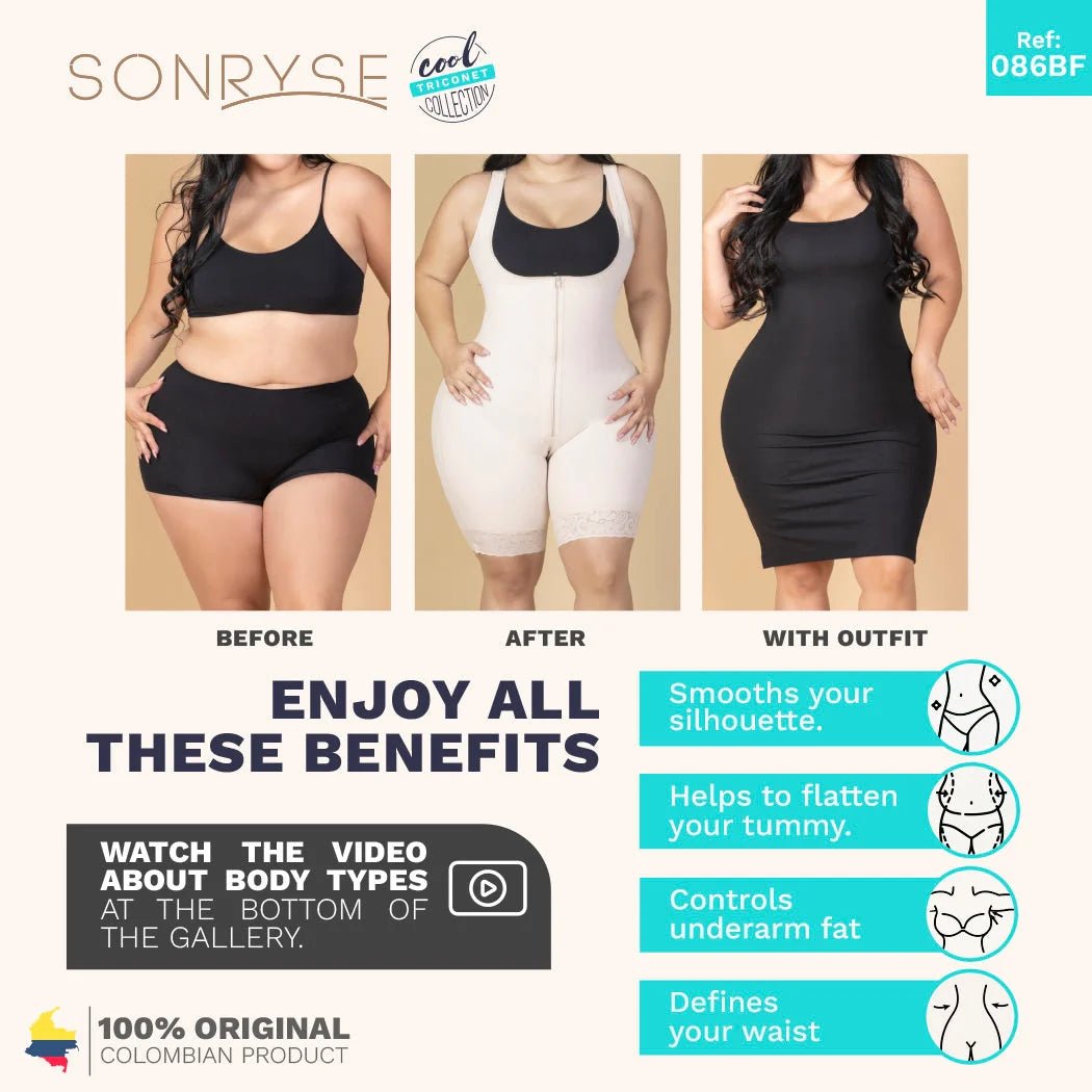 Fajas Sonryse TR086BF – Colombian Faja | Built - In Bra & Triconet - Colombian Shapewear | Siluets
