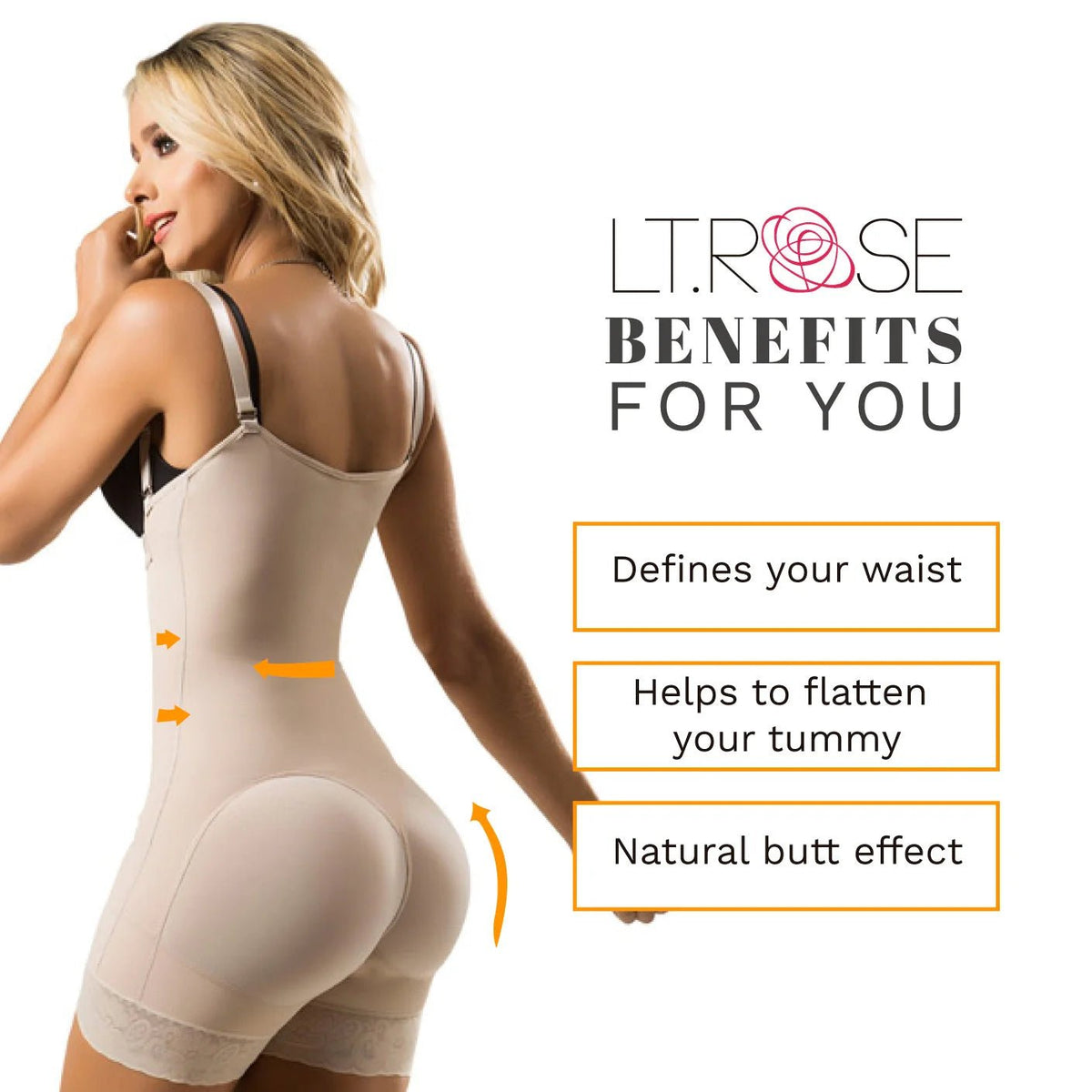 LT Rose 21111 Colombian Bodysuit – Butt Lifter & Thigh Shaper - Colombian Shapewear | Siluets