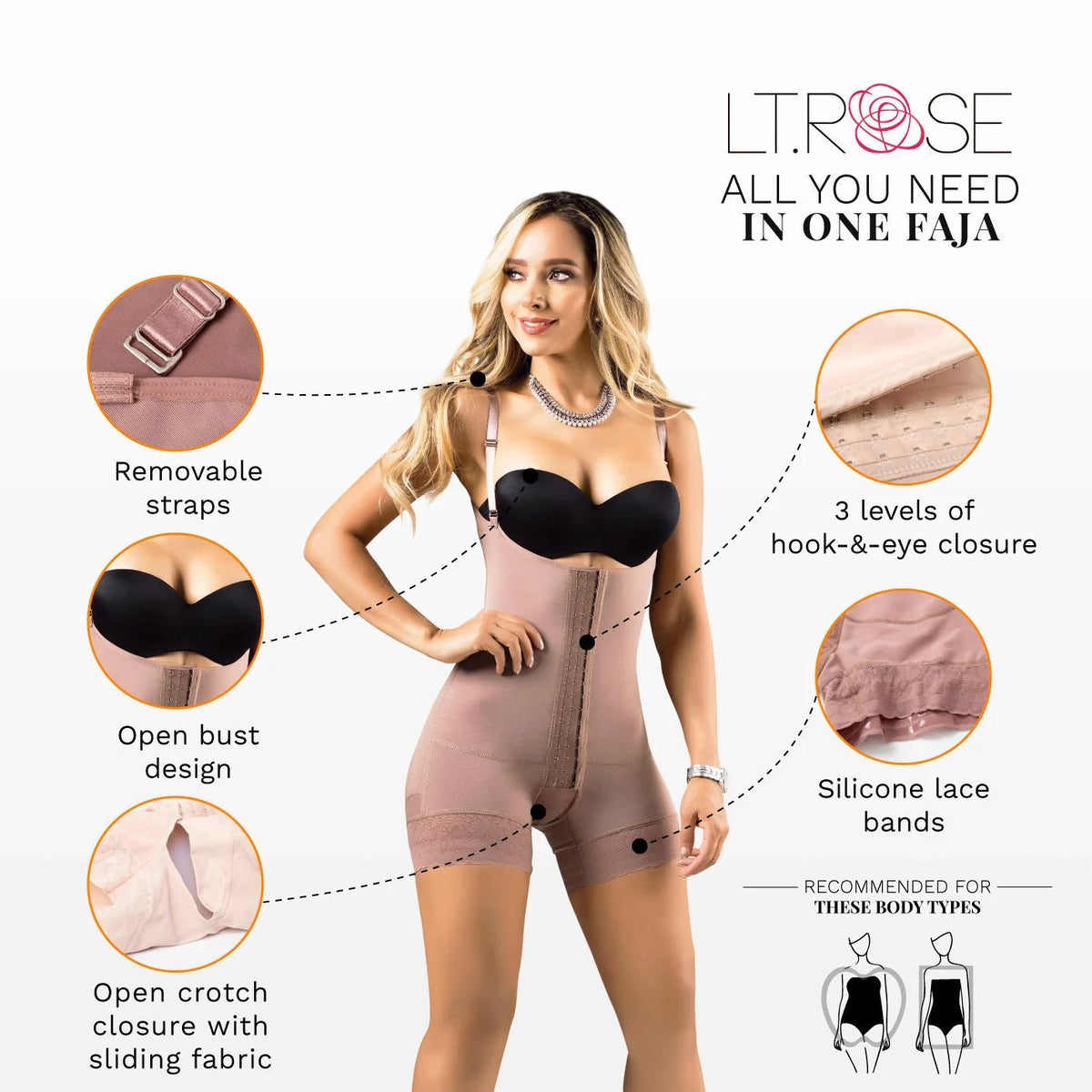 LT Rose 21113 Colombian Butt Lifter Shapewear Bodysuit – Powernet - Colombian Shapewear | Siluets