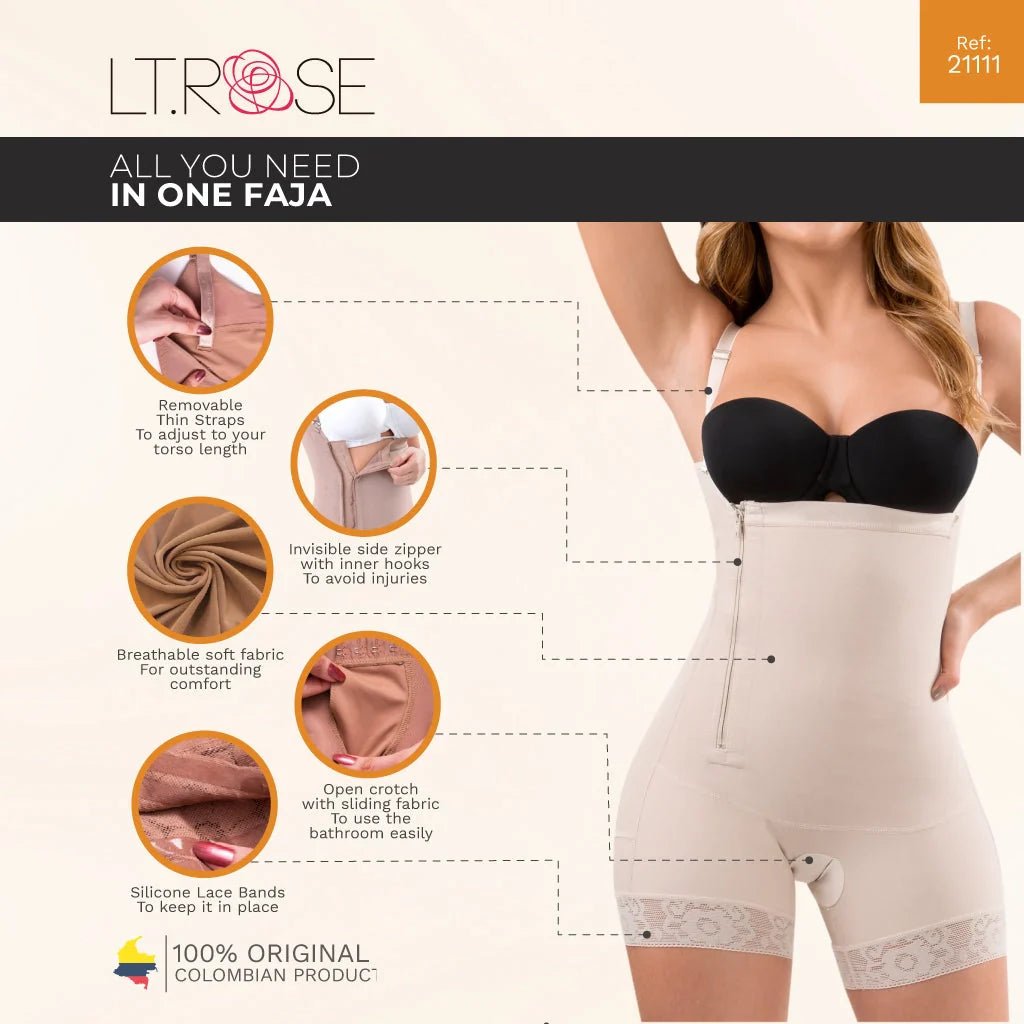 LT Rose 21111 Colombian Bodysuit – Butt Lifter & Thigh Shaper - Colombian Shapewear | Siluets