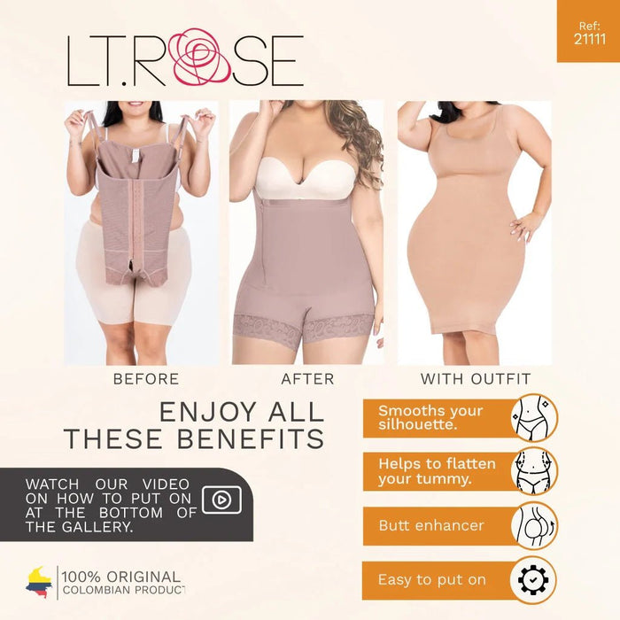 LT Rose 21111 Colombian Bodysuit – Butt Lifter & Thigh Shaper - Colombian Shapewear | Siluets