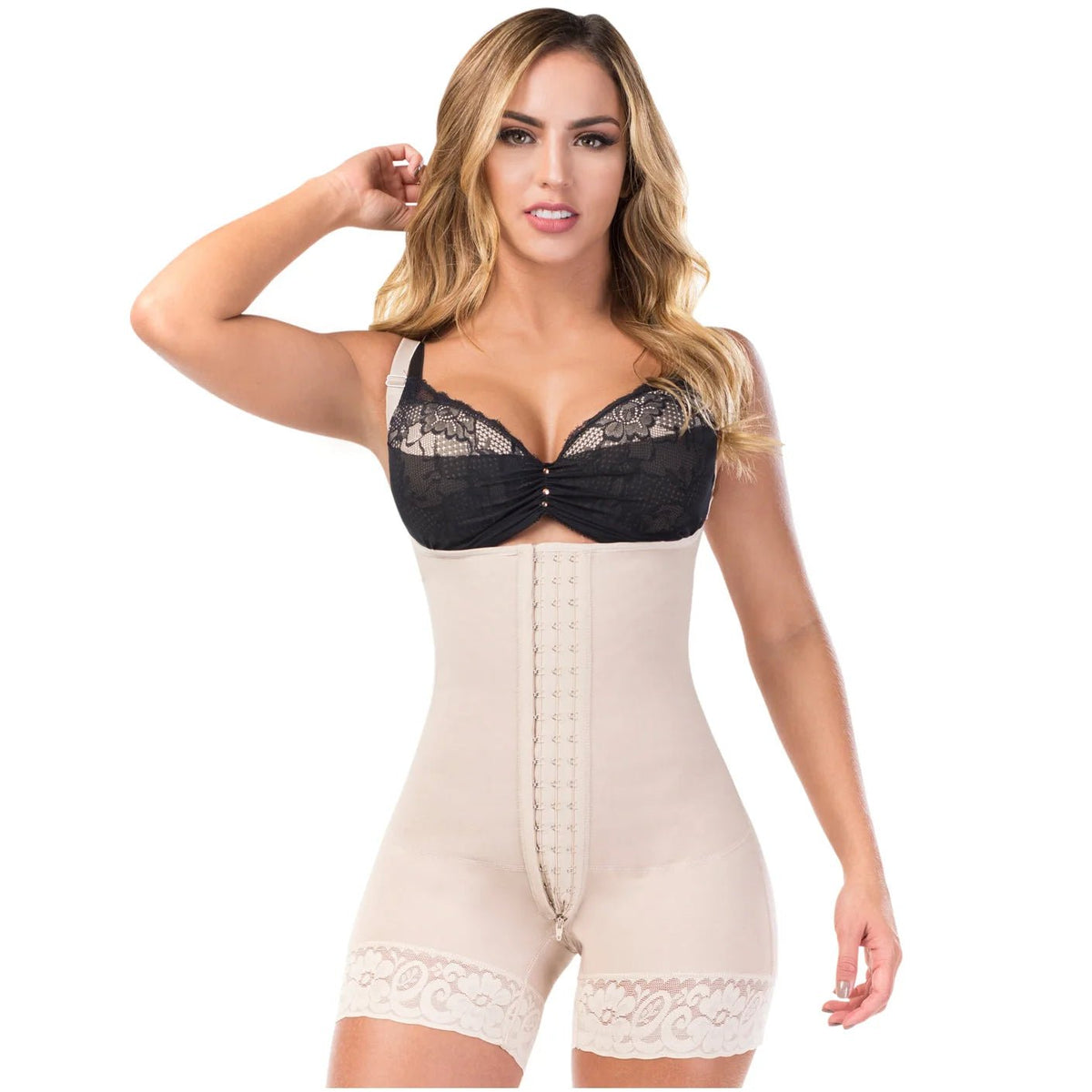 LT.Rose 21123 | Colombian Butt Lifting Tummy Control Body Faja | Mid Thigh & Open Bust - Colombian Shapewear | Siluets