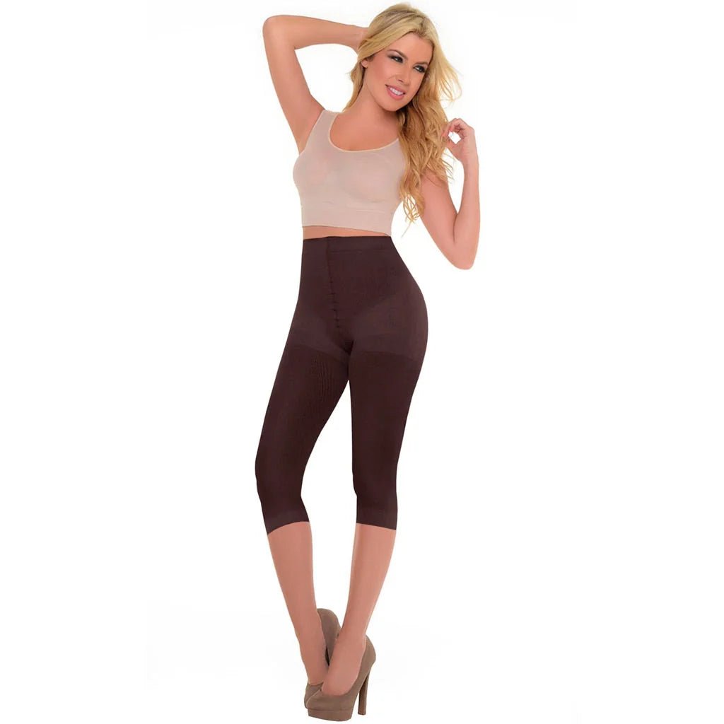 LT.Rose 21993 | High Waist Butt - Lifting Compression Capris | Knee - Length Thigh Shaper - Colombian Shapewear | Siluets