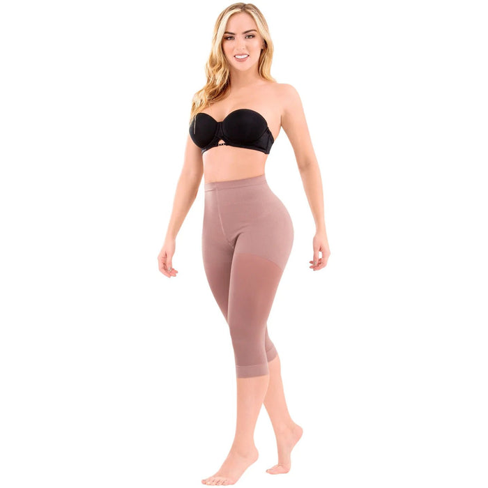LT.Rose 21993 | High Waist Butt - Lifting Compression Capris | Knee - Length Thigh Shaper - Colombian Shapewear | Siluets