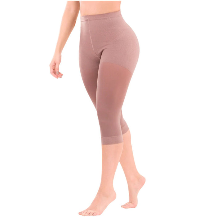 LT.Rose 21993 | High Waist Butt - Lifting Compression Capris | Knee - Length Thigh Shaper - Colombian Shapewear | Siluets