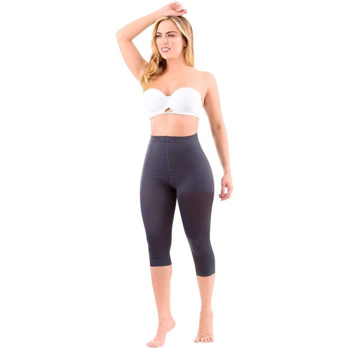 LT.Rose 21993 | High Waist Butt - Lifting Compression Capris | Knee - Length Thigh Shaper - Colombian Shapewear | Siluets
