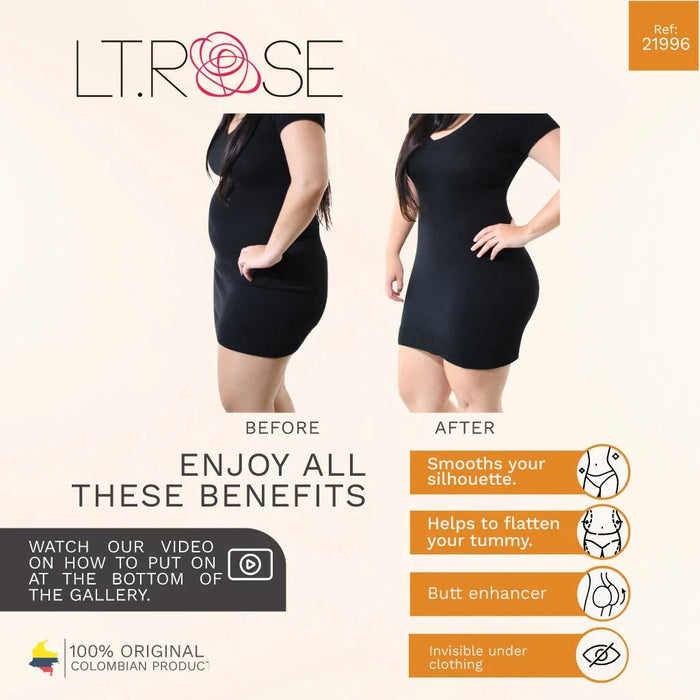 LT.Rose 21996 | High Waist Mid Thigh Fupa Control Shaper | Natural Butt Lifting Shorts - Colombian Shapewear | Siluets