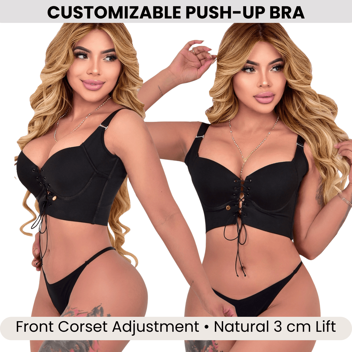 LU5 Adjustable Push - Up Bra | Natural Lift | Corset Cleavage | Back - Smoothing Support - Colombian Shapewear | Siluets