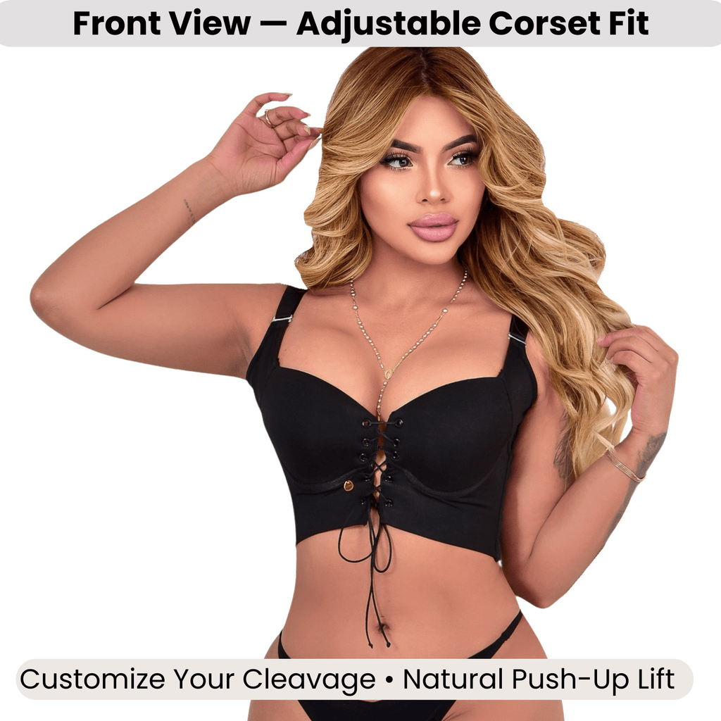 Siluet LU5 Adjustable Push - Up Bra | Natural Lift | Corset Cleavage | Back - Smoothing Support - Colombian Shapewear | Siluets
