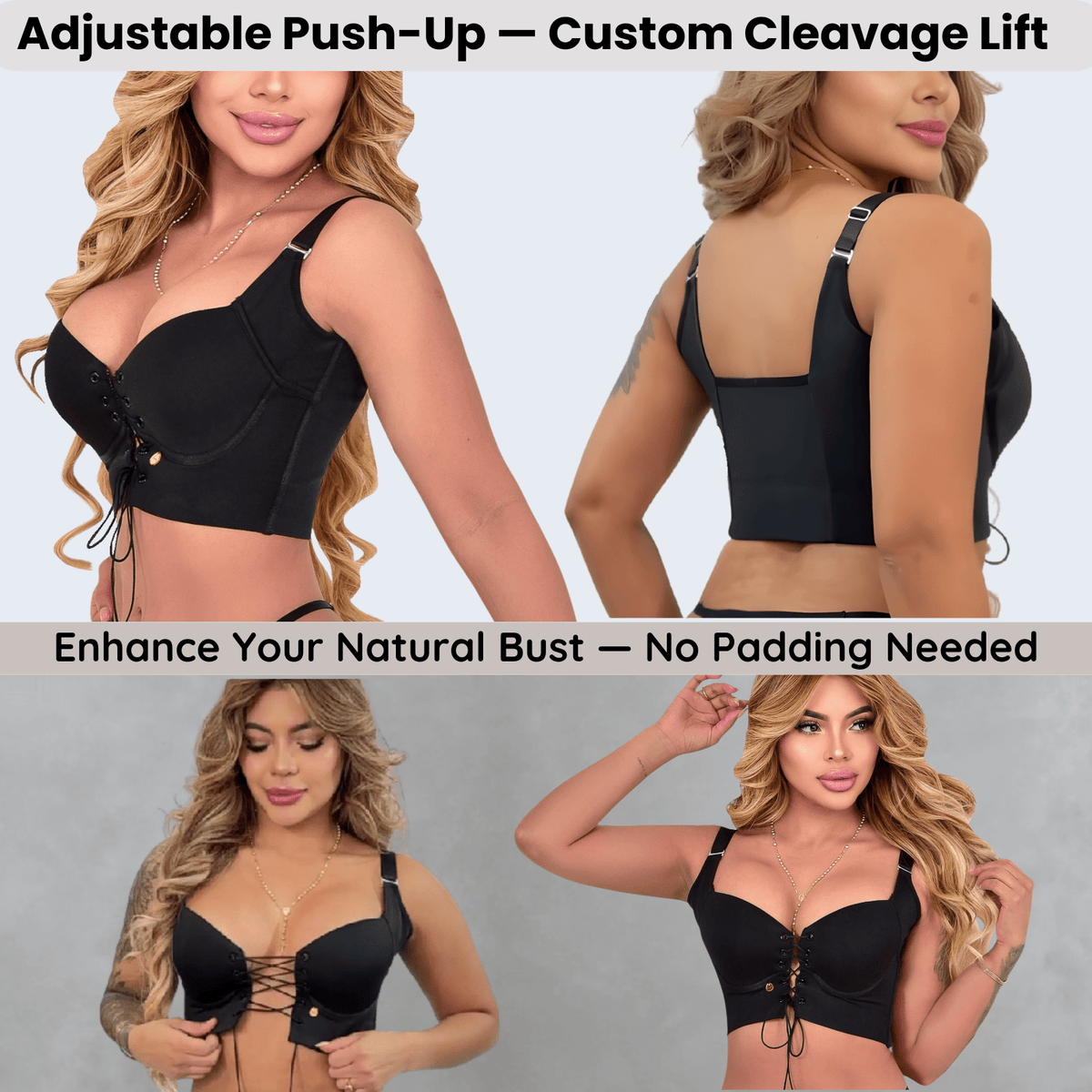 LU5 Adjustable Push - Up Bra | Natural Lift | Corset Cleavage | Back - Smoothing Support - Colombian Shapewear | Siluets