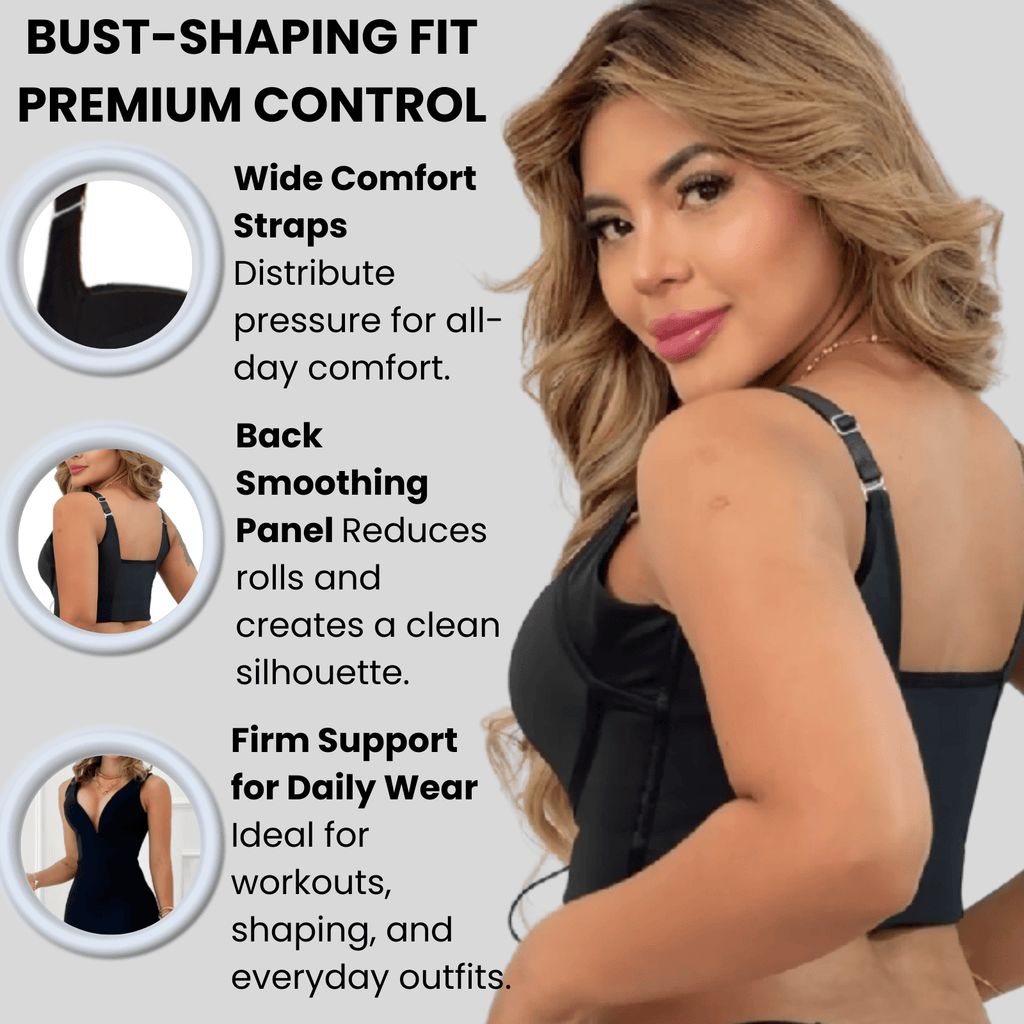 Siluet LU5 Adjustable Push - Up Bra | Natural Lift | Corset Cleavage | Back - Smoothing Support - Colombian Shapewear | Siluets