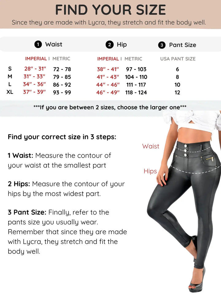 Leather Look Shapewear Dress Pants – Butt Lift, Cellulite Control & Flawless Silhouette Siluets