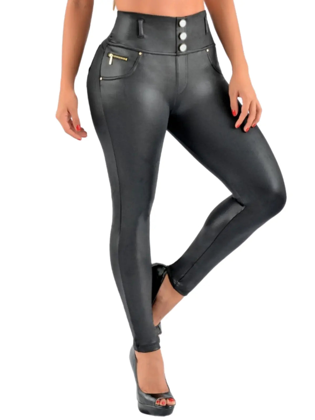 Leather Look Shapewear Dress Pants – Butt Lift, Cellulite Control & Flawless Silhouette Siluets