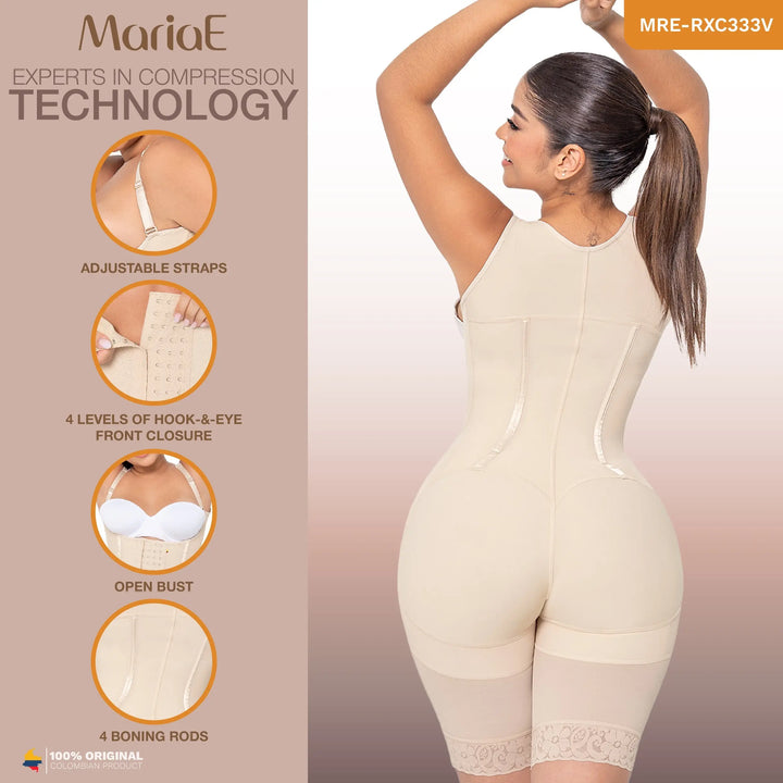 MARIAE RXC333V Fajas Colombianas Reductoras Moldeadoras Daily Use Shapewear Bodysuit High Compression Garment with Inner Elastic Bones | RA002 Siluets