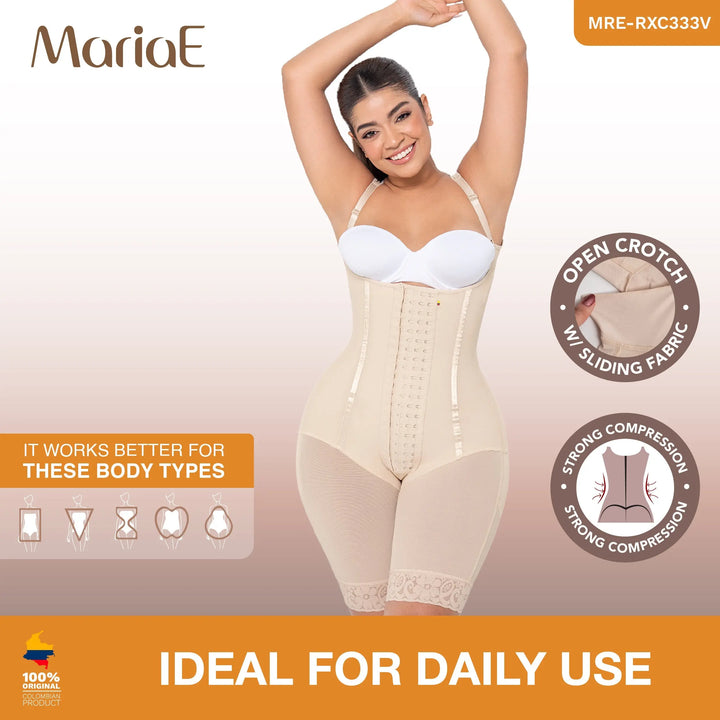 MARIAE RXC333V Fajas Colombianas Reductoras Moldeadoras Daily Use Shapewear Bodysuit High Compression Garment with Inner Elastic Bones | RA002 Siluets