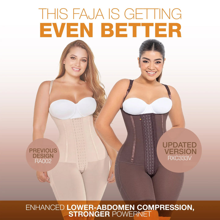 MARIAE RXC333V Fajas Colombianas Reductoras Moldeadoras Daily Use Shapewear Bodysuit High Compression Garment with Inner Elastic Bones | RA002 Siluets