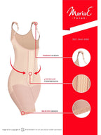 Fajas MariaE 9182 | Postpartum Shapewear with Shoulder Pads | Mid - Thigh Compression - Colombian Shapewear | Siluets