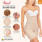 Fajas MariaE 9182 | Postpartum Shapewear with Shoulder Pads | Mid - Thigh Compression - Colombian Shapewear | Siluets
