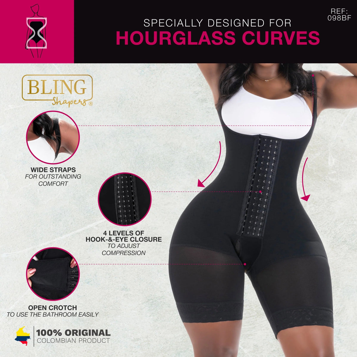 Bling Shapers 098BF – Colombian Faja | Butt Lift & Curvy Fit - Colombian Shapewear | Siluets