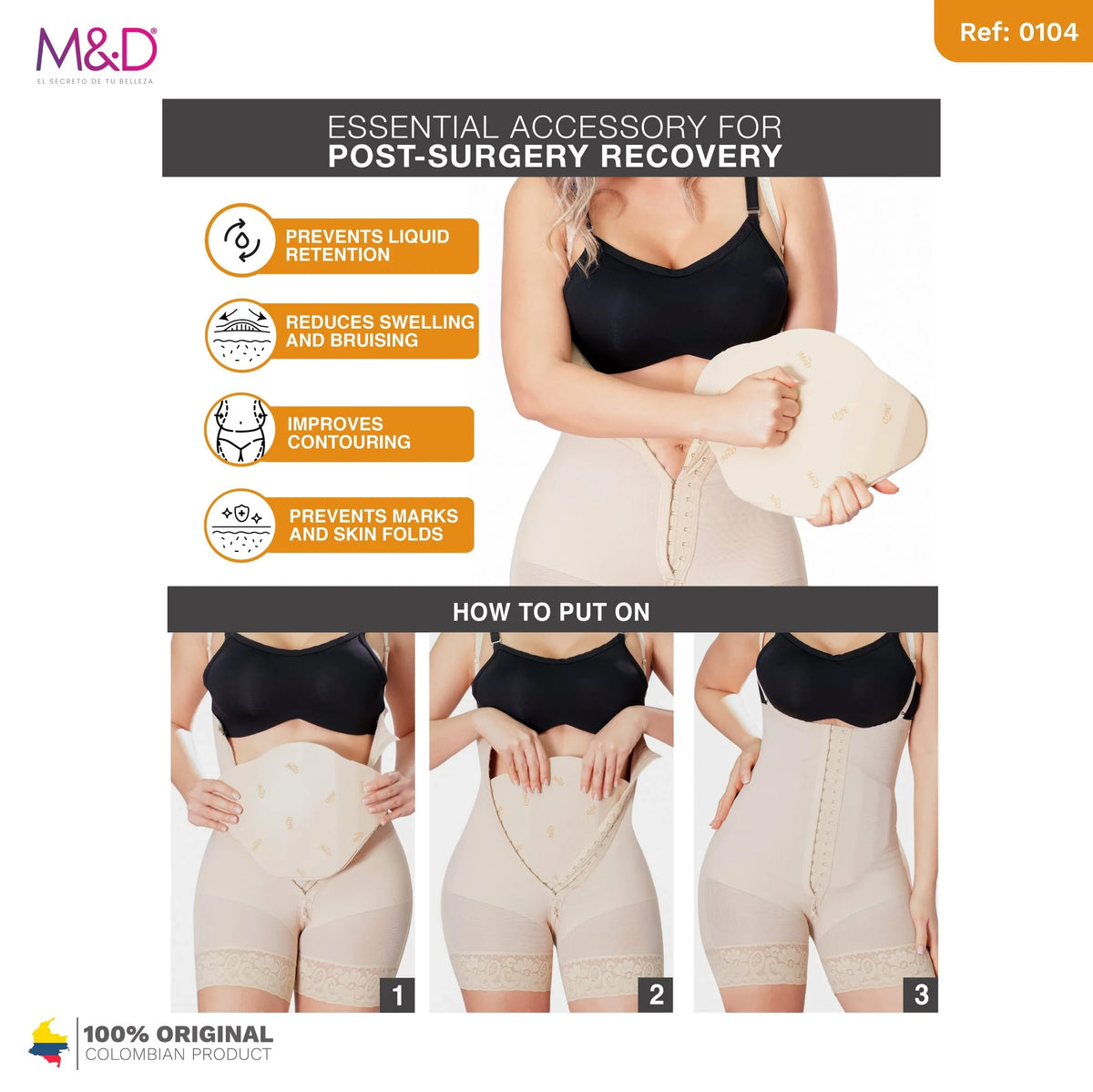 Fajas MYD 104 Abdominal Board After Liposuction / Tummy Tuck - Colombian Shapewear | Siluets