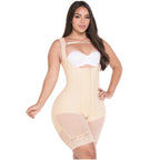Fajas MYD 0485 – Post-Surgery Mid-Thigh Bodysuit | Colombian Shapewear for Hourglass & Guitar Body Types