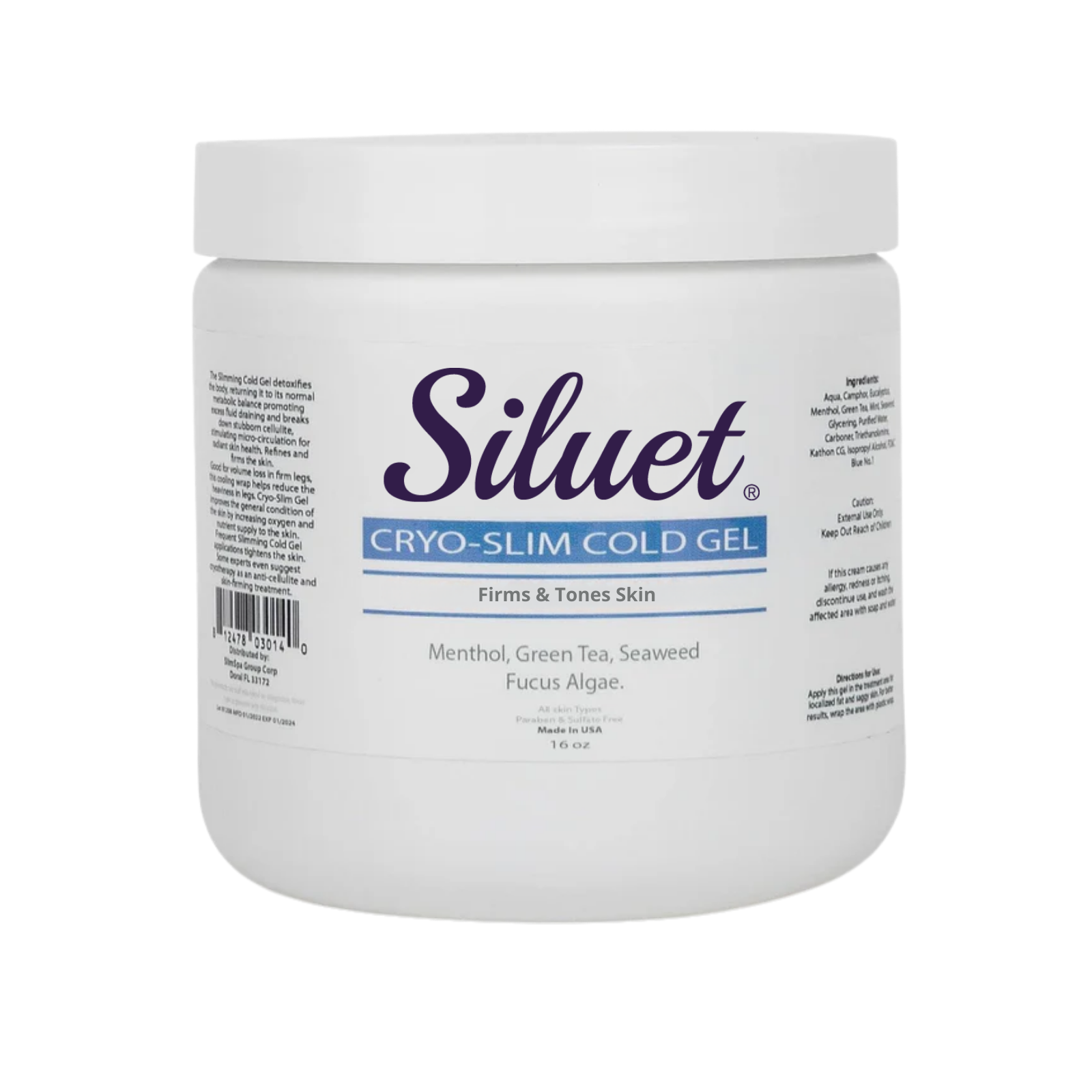 Siluet Thermo-Active Cold Gel – Cooling Anti-Cellulite Massage Gel (16 oz)