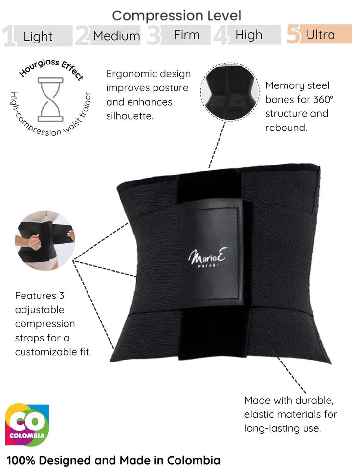 Maria E Triple-Strap Adjustable Waist Trainer – For Workouts & Everyday Shaping Siluets