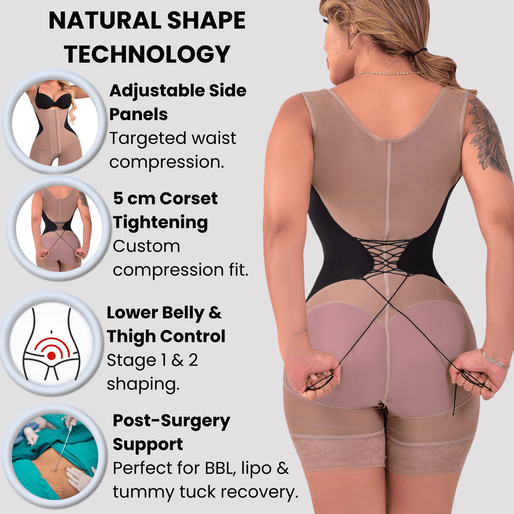 Siluet R5 Full - Body Faja | Adjustable Compression | Stage 1 & 2 Support - Colombian Shapewear | Siluets
