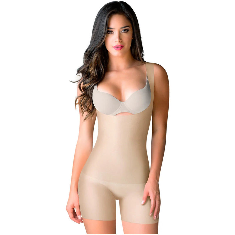 ROMANZA 2033 | Women Tummy Control Shapewear | Open Bust & Mid Thigh - Colombian Shapewear | Siluets